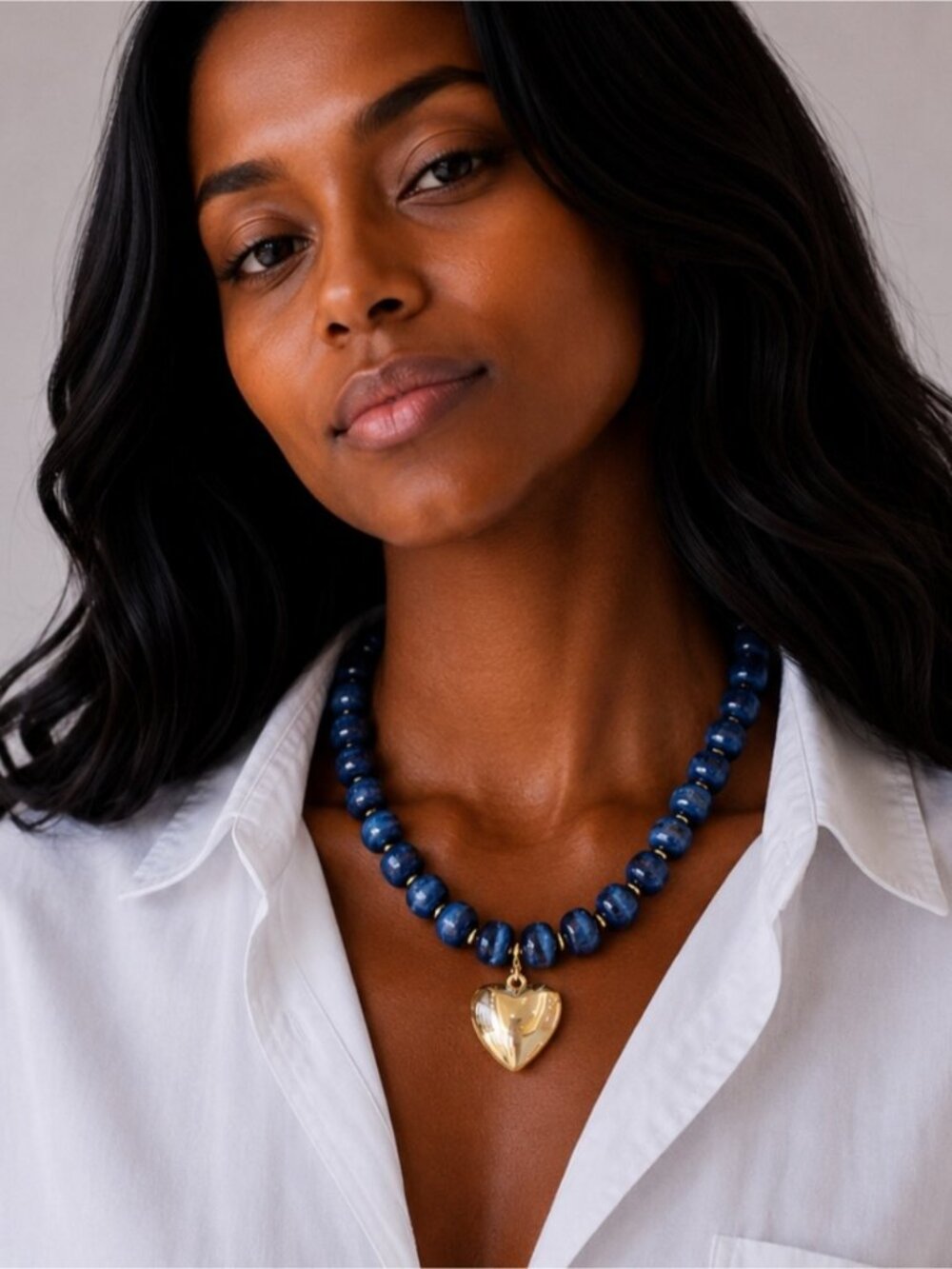 New! Coastal Colorful Blue Beaded Dopamine Necklace NWOT